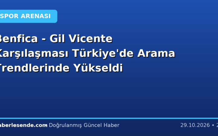 Benfica - Gil Vicente Karşılaşması Türkiye'de Arama Trendlerinde Yükseldi