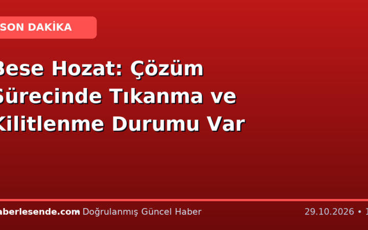 Bese Hozat: Çözüm Sürecinde Tıkanma ve Kilitlenme Durumu Var