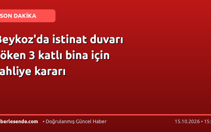 Beykoz'da istinat duvarı çöken 3 katlı bina için tahliye kararı