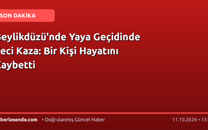 Beylikdüzü'nde Yaya Geçidinde Feci Kaza: Bir Kişi Hayatını Kaybetti