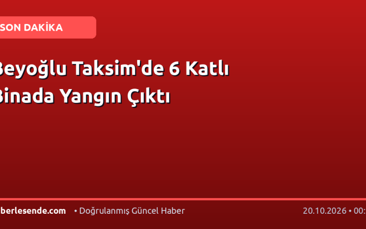Beyoğlu Taksim'de 6 Katlı Binada Yangın Çıktı