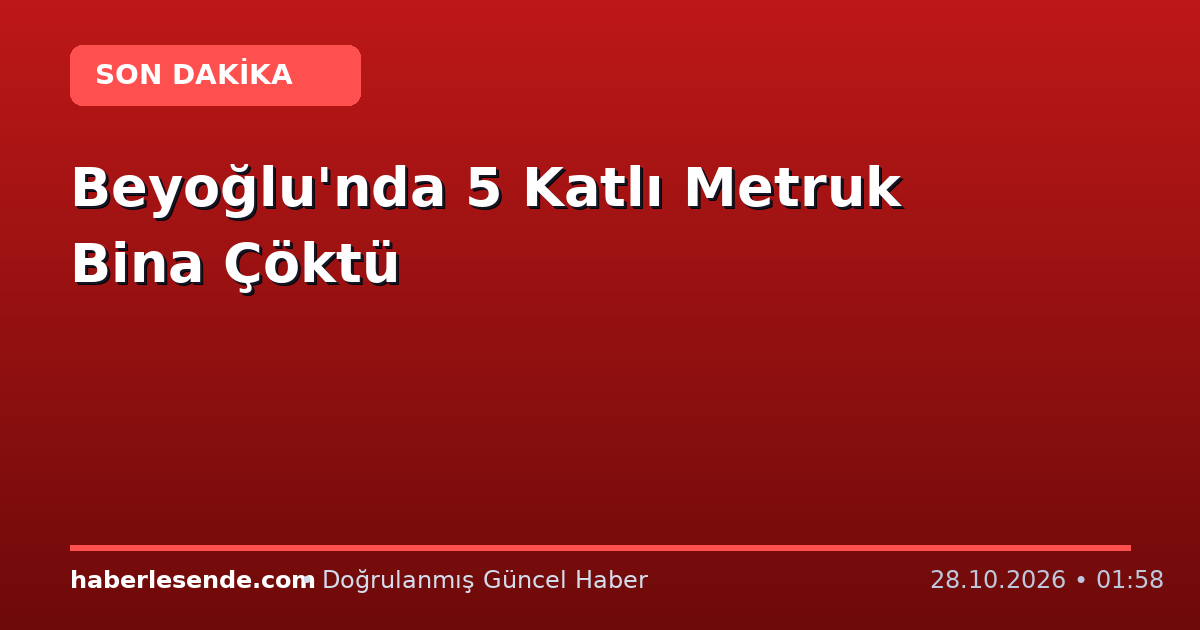 Beyoğlu'nda 5 Katlı Metruk Bina Çöktü