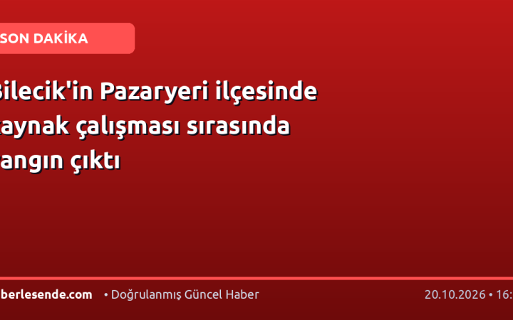Bilecik'in Pazaryeri ilçesinde kaynak çalışması sırasında yangın çıktı