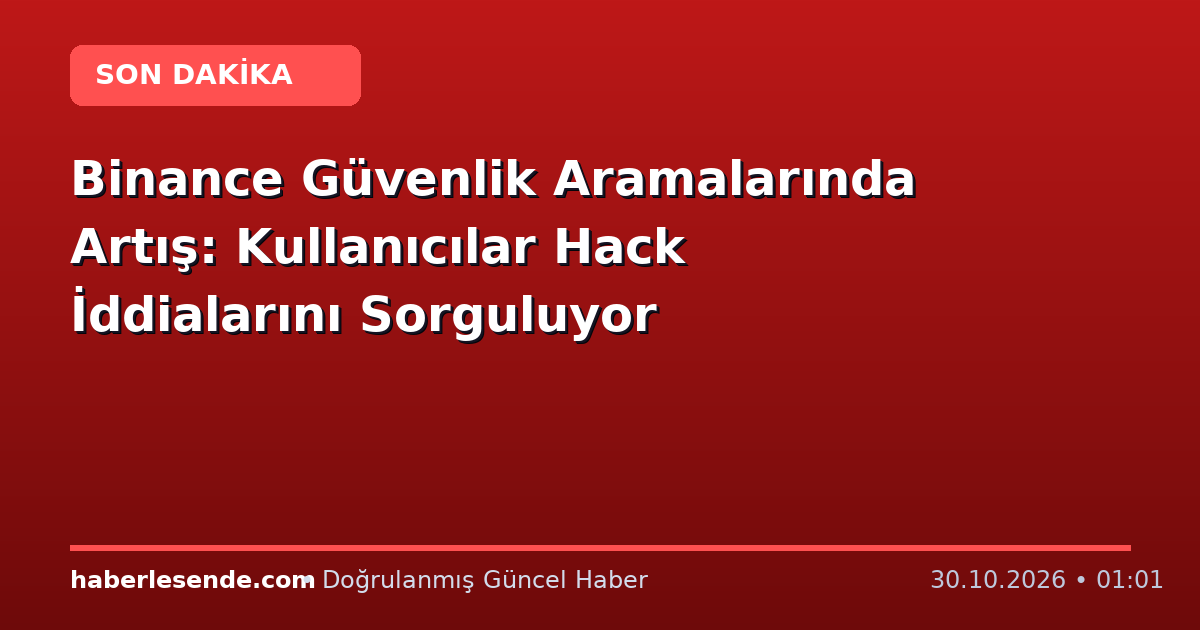 Binance Güvenlik Aramalarında Artış: Kullanıcılar Hack İddialarını Sorguluyor