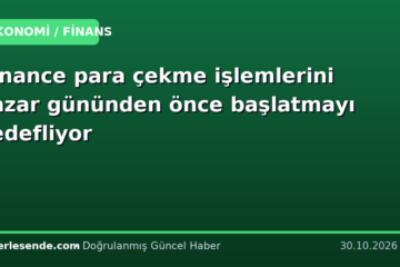 Binance para çekme işlemlerini Pazar gününden önce başlatmayı hedefliyor