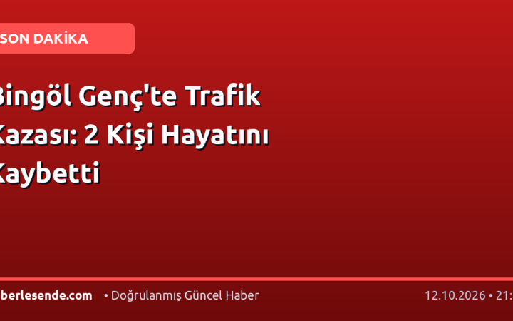 Bingöl Genç'te Trafik Kazası: 2 Kişi Hayatını Kaybetti