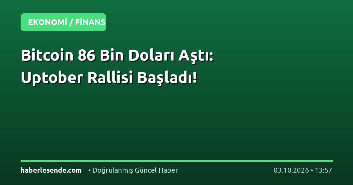 Bitcoin 86 Bin Doları Aştı: Uptober Rallisi Başladı!