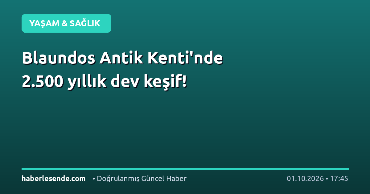 Blaundos Antik Kenti'nde 2.500 yıllık dev keşif!