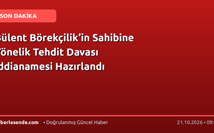 Bülent Börekçilik’in Sahibine Yönelik Tehdit Davası İddianamesi Hazırlandı