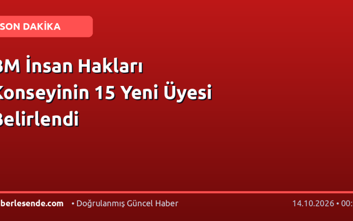 BM İnsan Hakları Konseyinin 15 Yeni Üyesi Belirlendi