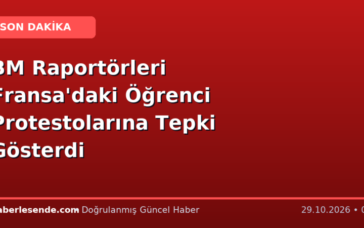 BM Raportörleri Fransa'daki Öğrenci Protestolarına Tepki Gösterdi