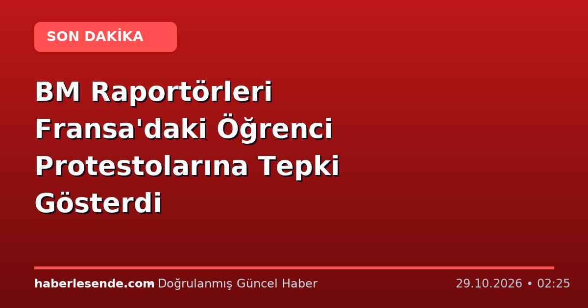 BM Raportörleri Fransa'daki Öğrenci Protestolarına Tepki Gösterdi