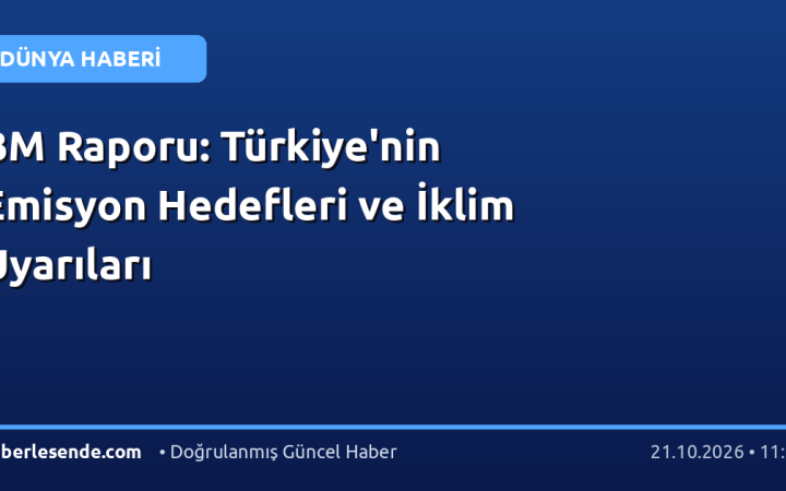 BM Raporu: Türkiye'nin Emisyon Hedefleri ve İklim Uyarıları