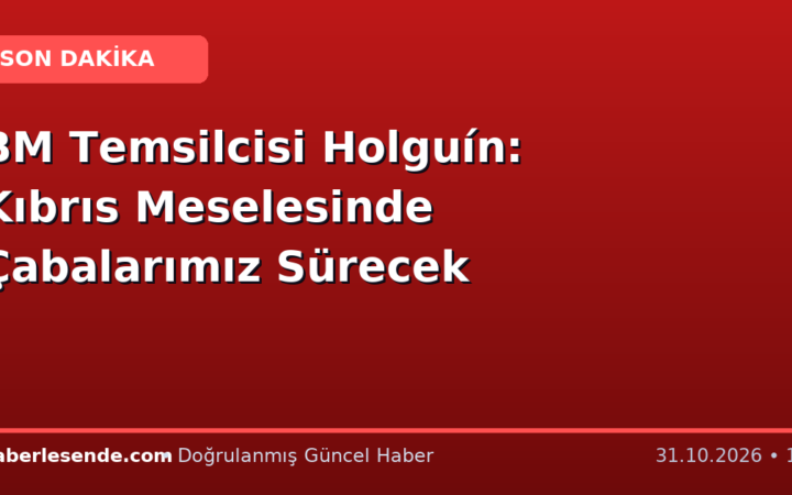 BM Temsilcisi Holguín: Kıbrıs Meselesinde Çabalarımız Sürecek