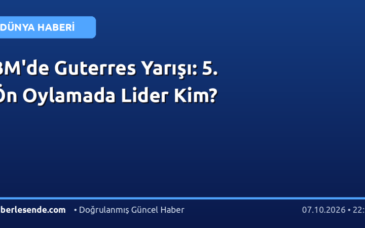 BM'de Guterres Yarışı: 5. Ön Oylamada Lider Kim?