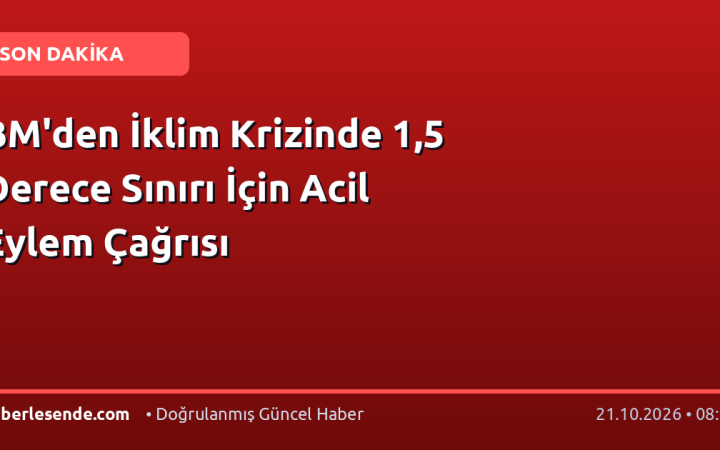 BM'den İklim Krizinde 1,5 Derece Sınırı İçin Acil Eylem Çağrısı