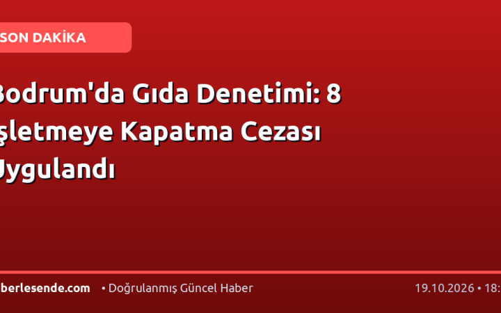 Bodrum'da Gıda Denetimi: 8 İşletmeye Kapatma Cezası Uygulandı