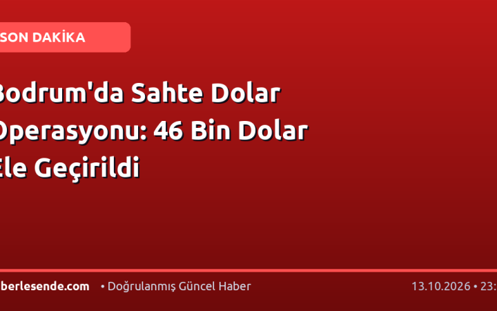 Bodrum'da Sahte Dolar Operasyonu: 46 Bin Dolar Ele Geçirildi
