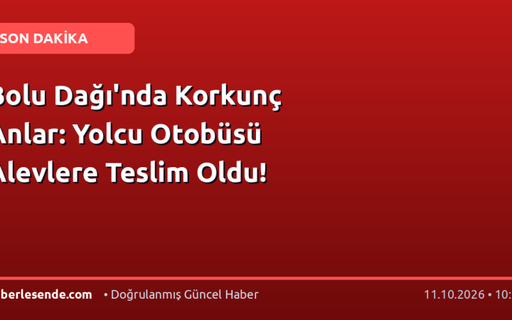 Bolu Dağı'nda Korkunç Anlar: Yolcu Otobüsü Alevlere Teslim Oldu!