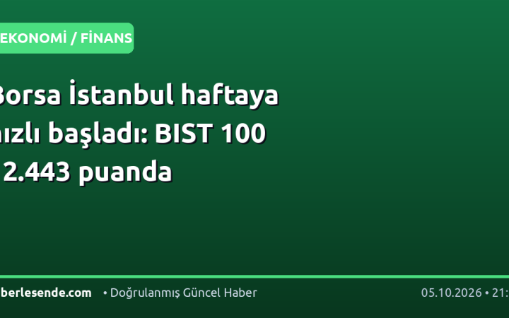 Borsa İstanbul haftaya hızlı başladı: BIST 100 12.443 puanda
