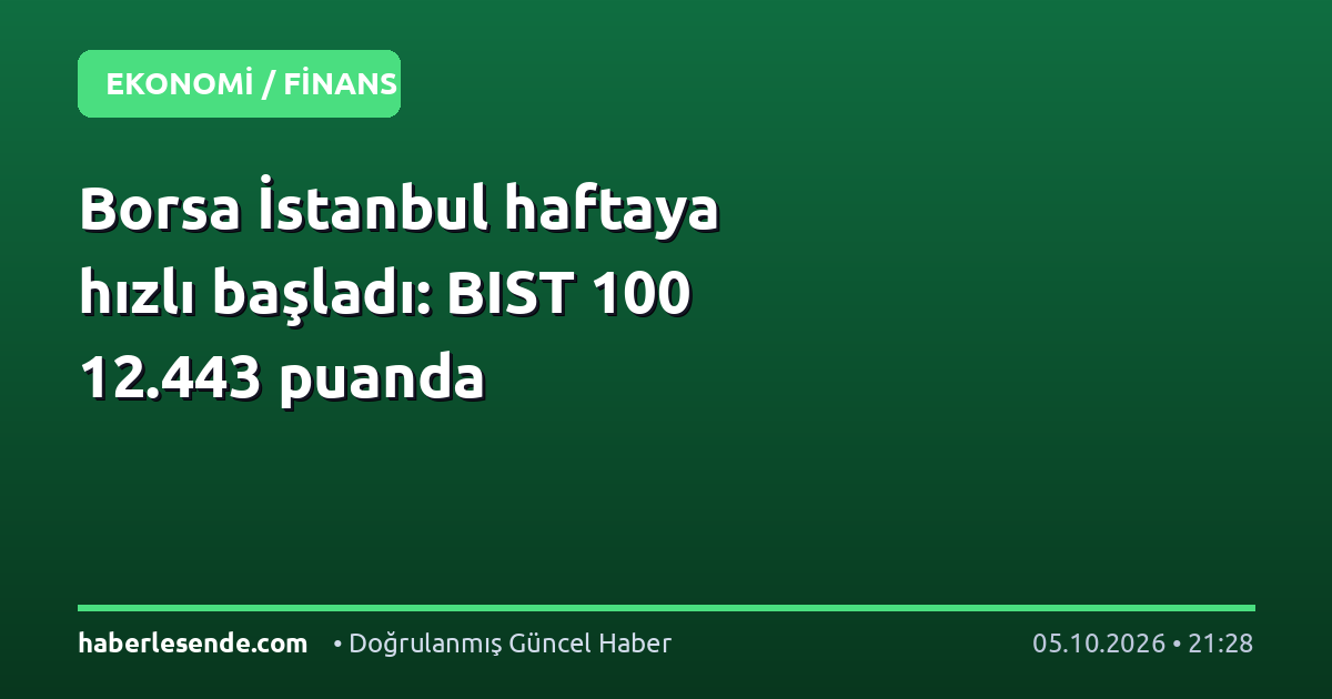 Borsa İstanbul haftaya hızlı başladı: BIST 100 12.443 puanda