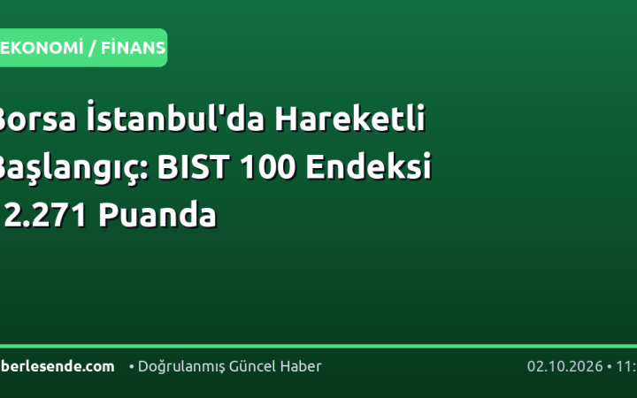 Borsa İstanbul'da Hareketli Başlangıç: BIST 100 Endeksi 12.271 Puanda