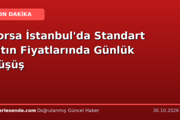 Borsa İstanbul'da Standart Altın Fiyatlarında Günlük Düşüş