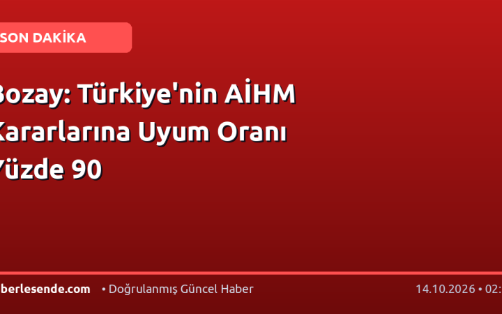 Bozay: Türkiye'nin AİHM Kararlarına Uyum Oranı Yüzde 90