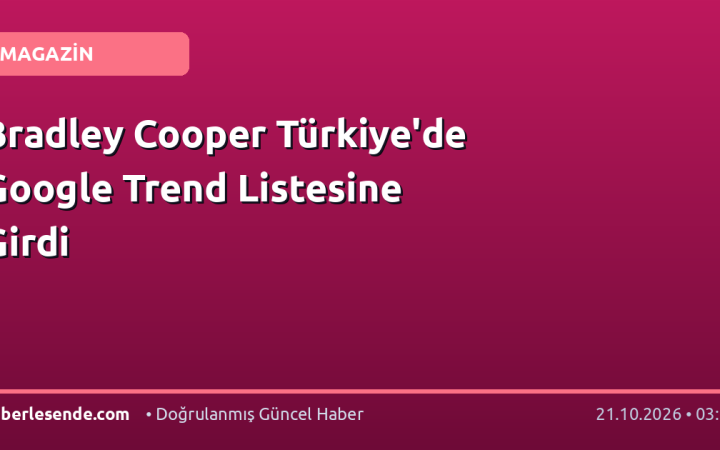 Bradley Cooper Türkiye'de Google Trend Listesine Girdi