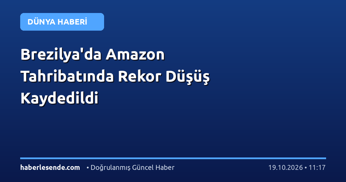 Brezilya'da Amazon Tahribatında Rekor Düşüş Kaydedildi