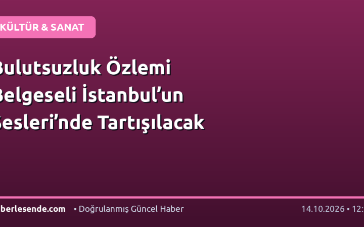 Bulutsuzluk Özlemi Belgeseli İstanbul’un Sesleri’nde Tartışılacak