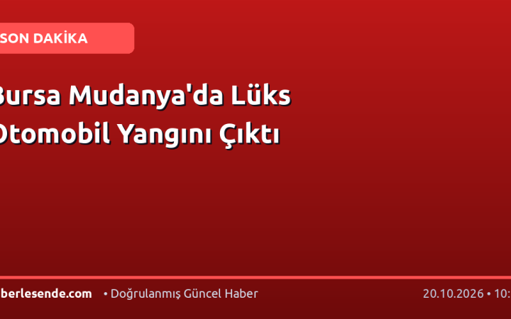 Bursa Mudanya'da Lüks Otomobil Yangını Çıktı