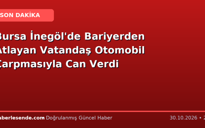 Bursa İnegöl'de Bariyerden Atlayan Vatandaş Otomobil Çarpmasıyla Can Verdi