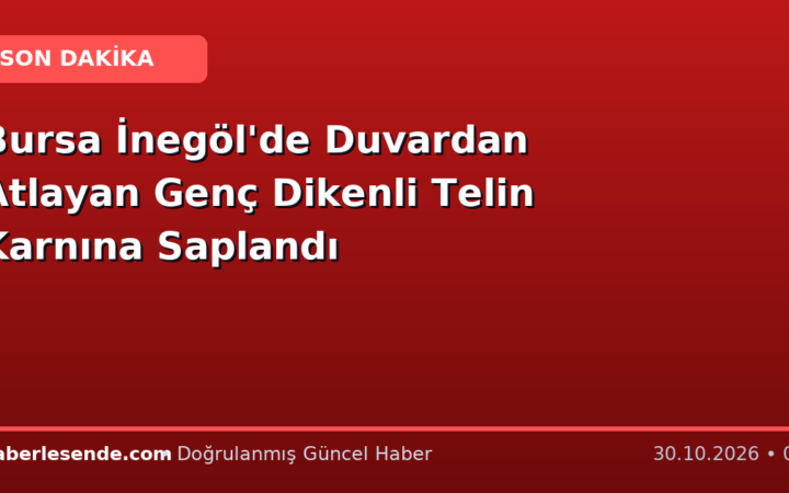 Bursa İnegöl'de Duvardan Atlayan Genç Dikenli Telin Karnına Saplandı