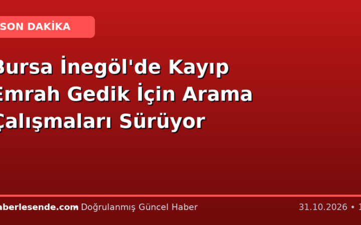 Bursa İnegöl'de Kayıp Emrah Gedik İçin Arama Çalışmaları Sürüyor