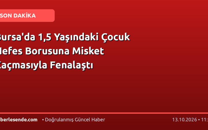 Bursa'da 1,5 Yaşındaki Çocuk Nefes Borusuna Misket Kaçmasıyla Fenalaştı