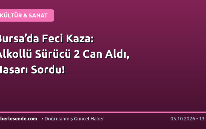Bursa’da Feci Kaza: Alkollü Sürücü 2 Can Aldı, Hasarı Sordu!