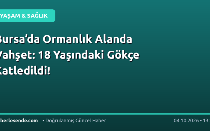 Bursa’da Ormanlık Alanda Vahşet: 18 Yaşındaki Gökçe Katledildi!