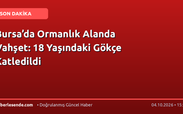 Bursa’da Ormanlık Alanda Vahşet: 18 Yaşındaki Gökçe Katledildi
