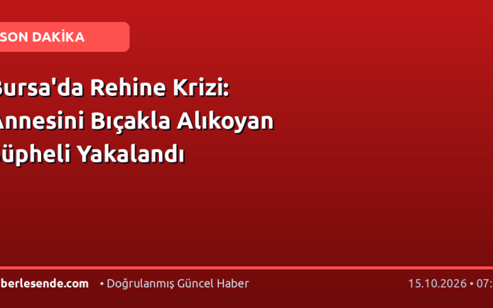 Bursa'da Rehine Krizi: Annesini Bıçakla Alıkoyan Şüpheli Yakalandı