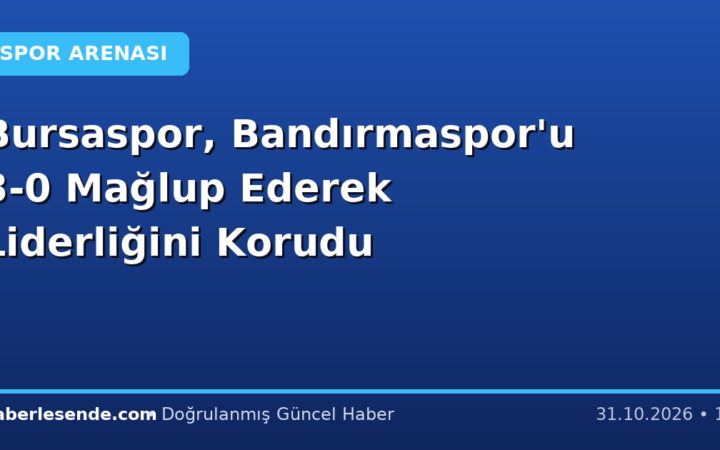 Bursaspor, Bandırmaspor'u 3-0 Mağlup Ederek Liderliğini Korudu