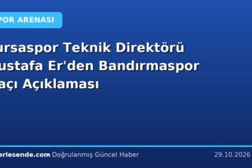 Bursaspor Teknik Direktörü Mustafa Er'den Bandırmaspor Maçı Açıklaması