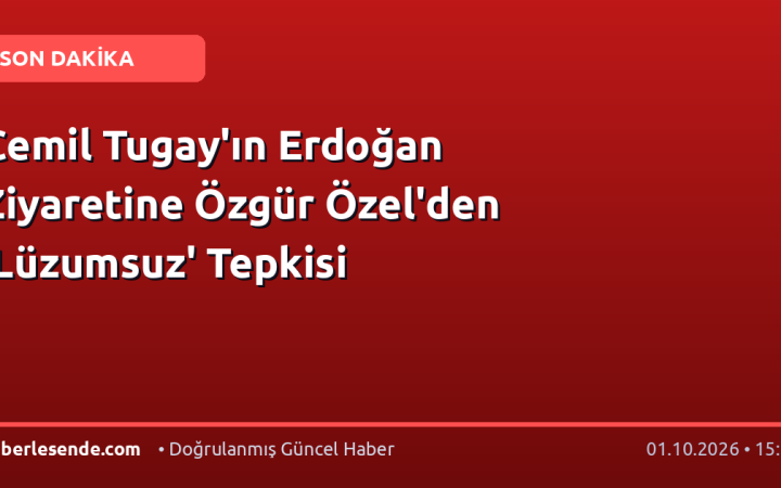 Cemil Tugay'ın Erdoğan Ziyaretine Özgür Özel'den 'Lüzumsuz' Tepkisi