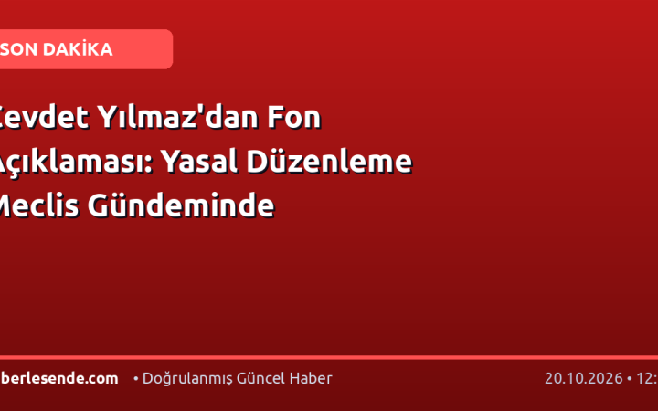 Cevdet Yılmaz'dan Fon Açıklaması: Yasal Düzenleme Meclis Gündeminde