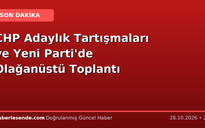 CHP Adaylık Tartışmaları ve Yeni Parti'de Olağanüstü Toplantı