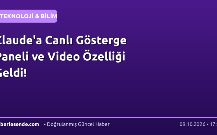 Claude'a Canlı Gösterge Paneli ve Video Özelliği Geldi!