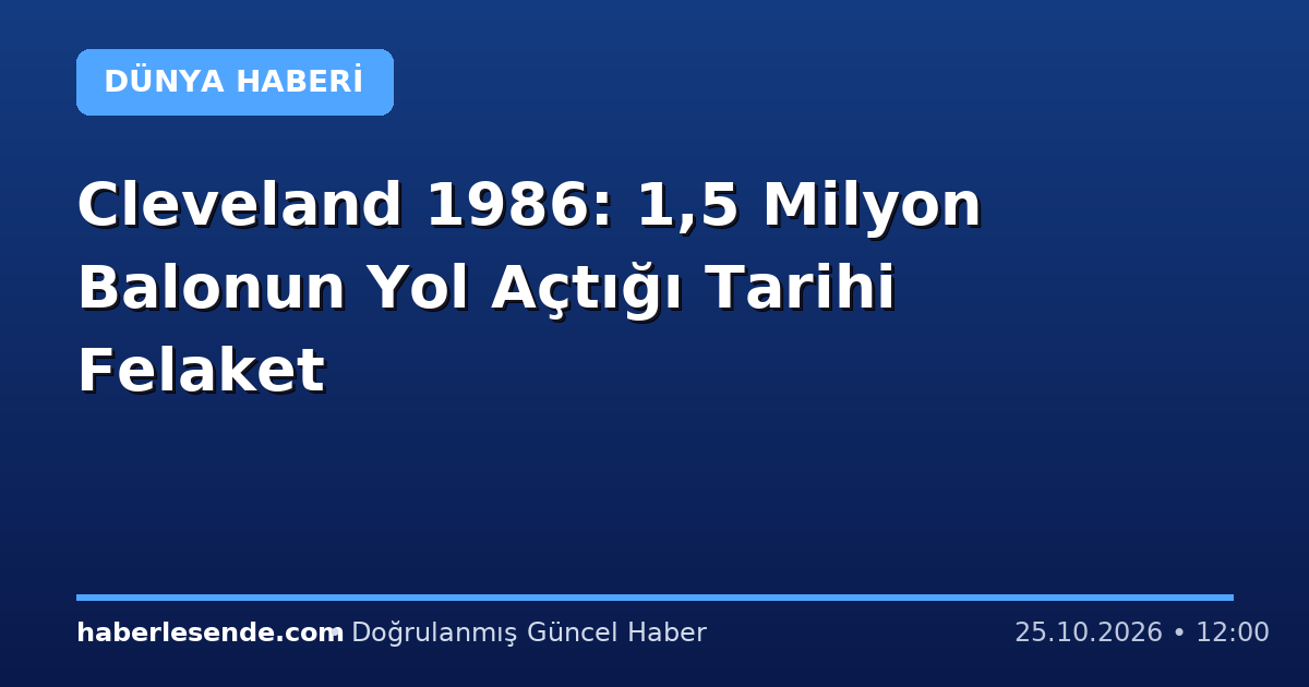 Cleveland 1986: 1,5 Milyon Balonun Yol Açtığı Tarihi Felaket