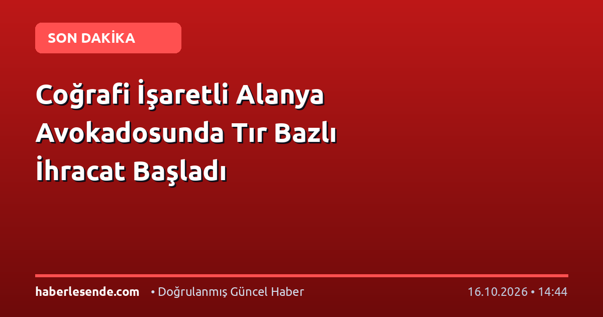 Coğrafi İşaretli Alanya Avokadosunda Tır Bazlı İhracat Başladı
