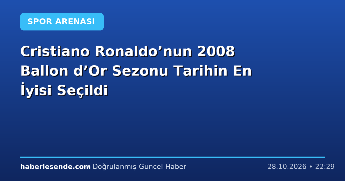 Cristiano Ronaldo’nun 2008 Ballon d’Or Sezonu Tarihin En İyisi Seçildi