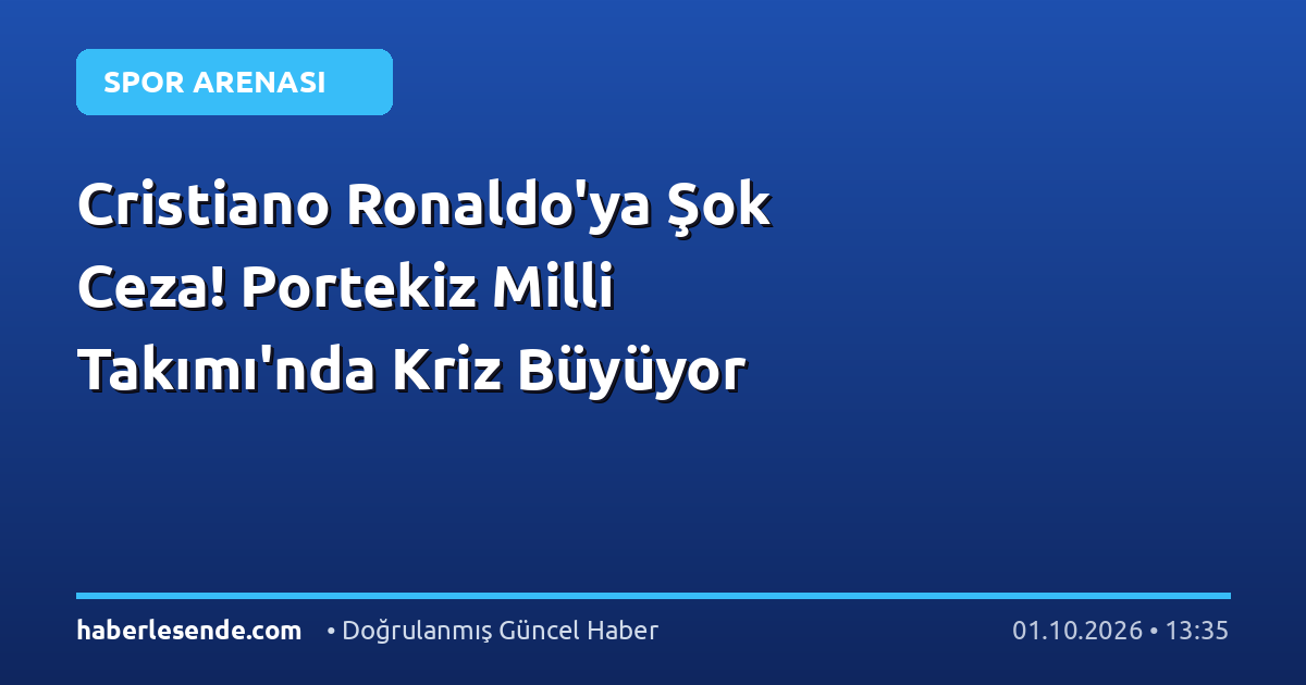 Cristiano Ronaldo'ya Şok Ceza! Portekiz Milli Takımı'nda Kriz Büyüyor